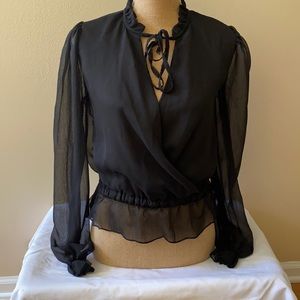 Yuka black sheer top